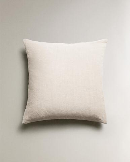 Zara Home наволочка декоративная из льна, молочный