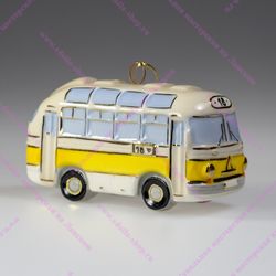 Фарфоровая ёлочная игрушка Экскурсионный Автобус