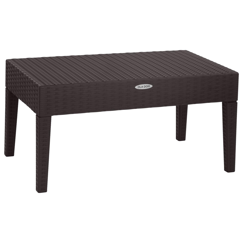 Стол пластиковый журнальный прямоугольный Ola Dom арт.ЭП 401455 (коричневый)