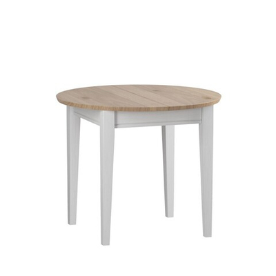 Стол обеденный круглый раскладной Форест 90/125 (белый воск/антик)