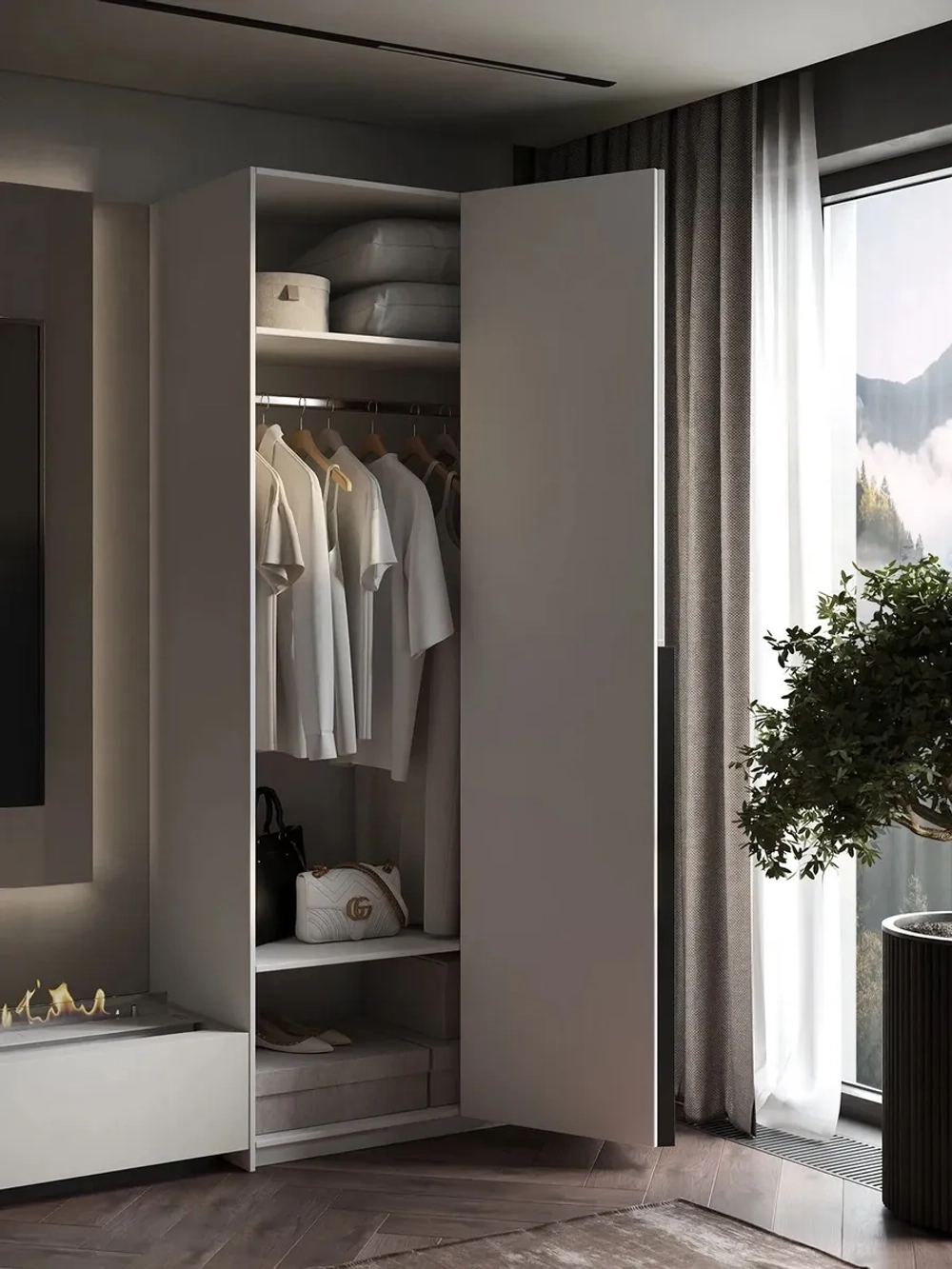 Шкаф Распашной Белый 101х220х52,5 SOHO WingLine