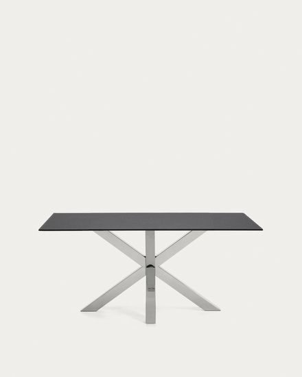 Arya Cтол обеденный 180x100 нержавеющая сталь с керамической столешницей Iron Moss