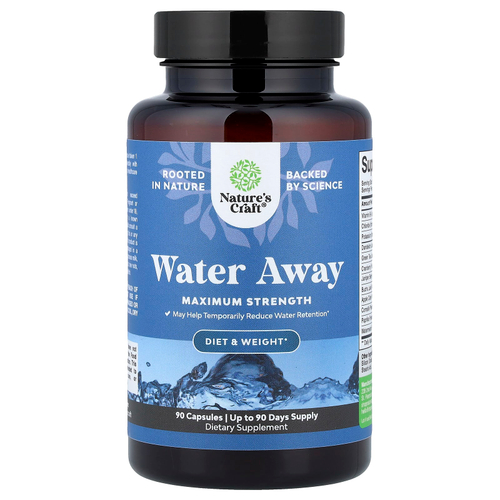 Nature's Craft, Water Away, максимальная сила действия, 90 капсул