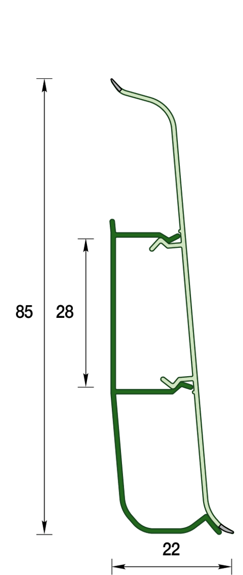 Плинтус напольный ПВХ "Деконика" 432 Дуб платиновый 2200х85х22 мм