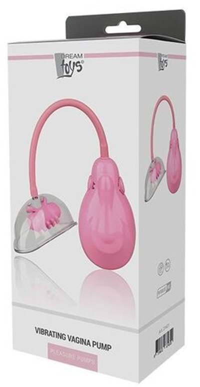 Розовый вакуумный вибромассажер VIBRATING VAGINA PUMP (Цвет: розовый)