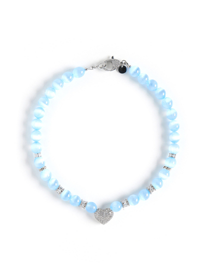 Колье "Summer heart" blue Silver
