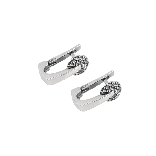 "Сальто" серьги в серебряном покрытии из коллекции "Стиль" от Jenavi с английским замком