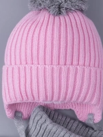 Шапка для девочки осенняя вязаная и снуд