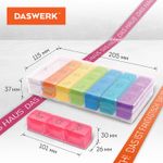 ТАБЛЕТНИЦА / Контейнер-органайзер для лекарств и витаминов, 7 дней/3 приема BOX, DASWERK, 630848