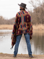 Палантин теплый с орнаментом Навахо