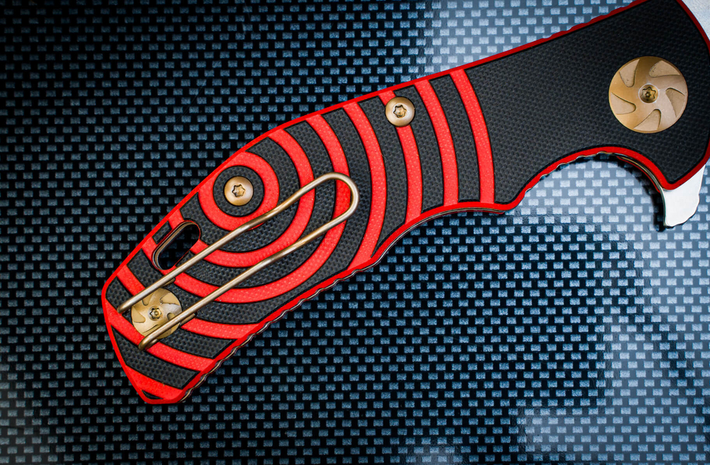 Складной нож Bloke Z D2 StoneWash Черно-Красный