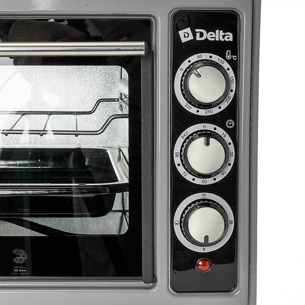 Духовка электрическая 1300 Вт 37 л DELTA D-0123 серая