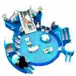 Надувной наземный аквапарк «Морское царство 3»  с фигурой пингвина, 16*16*6 м