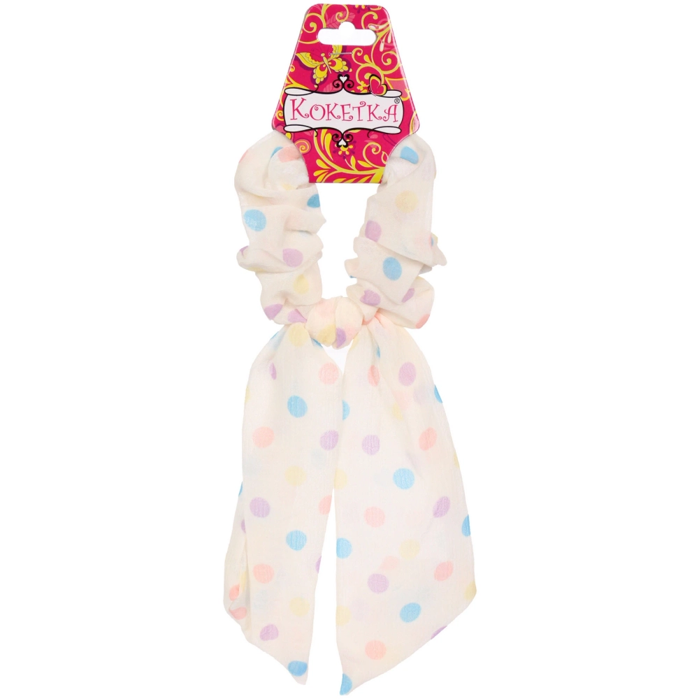 Резинка для волос «La Belle», горошек, микс 6 цветов, 8*13см (подвес Кокетка)