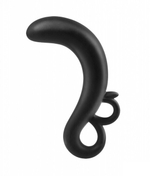 Загнутый анальный стимулятор Two-Finger Fantasy Plug (Цвет: черный)