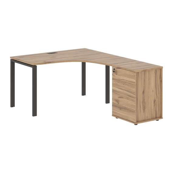Стол эргономичный с тумбой EUCET 1318(R)  1360х1880х750 EDIS