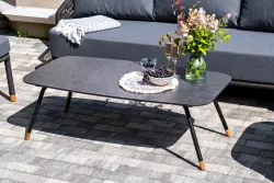 "Верона" лаунж-зона 5-местная плетеная из роупа (веревки), каркас алюминиевый темно-серый, роуп темно-серый