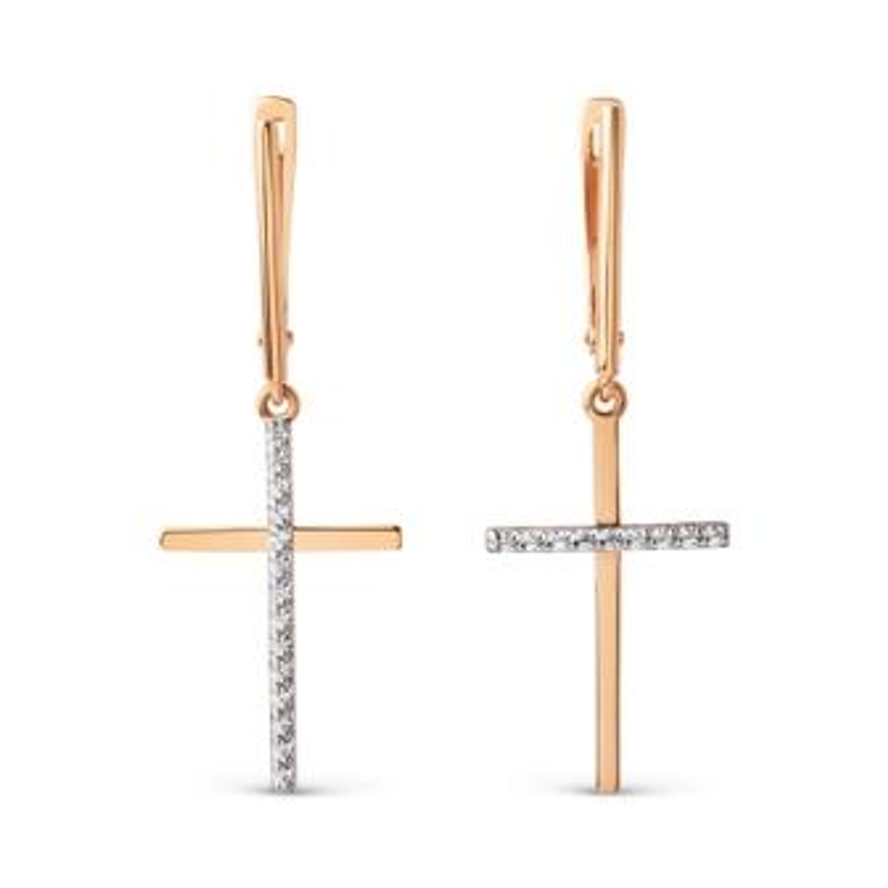 Серьги из золота с фианитами