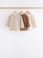 Лонгслив для малышей Next 836-058, 3 шт., Бежевый, Коричневый