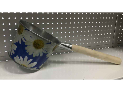 Ковш оцинкованный с декором с деревянной ручкой 2,5л (10шт/уп)