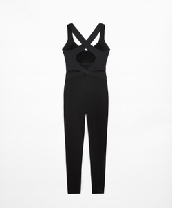 Oysho Компрессионный комбинезон Compressive с перекрестными бретелями, черный