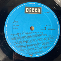 Винтажная виниловая пластинка LP Donizetti, Sutherland, Pavarotti, Orchestra Of The Royal Opera House, Опера Лючия ди Ламмермур Lucia Di Lammermoor (Arien Und Szenen) (Германия 1976)