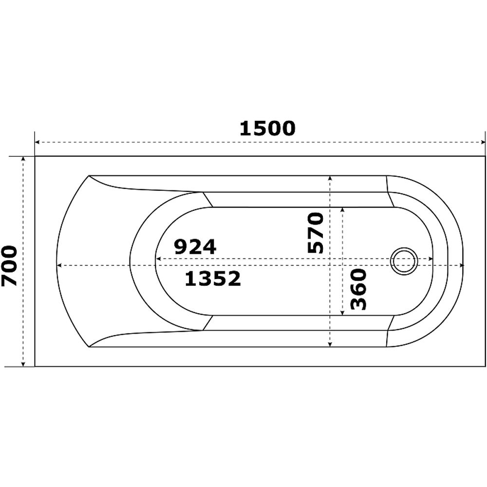 Акриловая ванна Bas (Бас) Нирвана 150х70, с каркасом