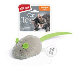 GiGwi 75536 Игрушка д/кошек Мышка со звуковым чипом, ткань
