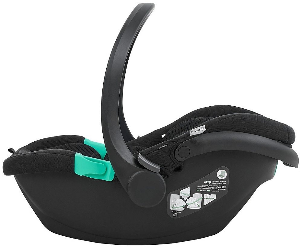 Детская коляска Pituso Teffy 3 в 1 с автокреслом Santiso Pro Black Blue Tea/Graphite