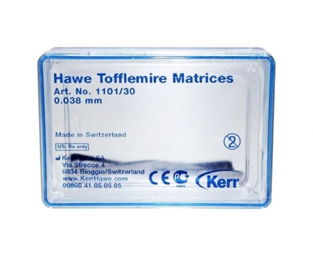 Матрицы Hawe Tofflemire, толщина 0,038 мм, 30 шт 1101/30. Kerr