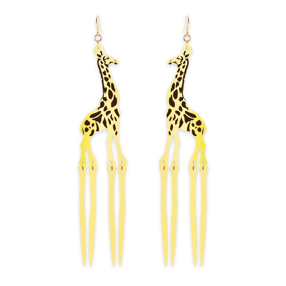 Жирафы / Giraffes, earrings, Yellow