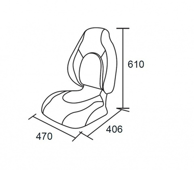 Кресло Premium Countured Seat - серый/синий