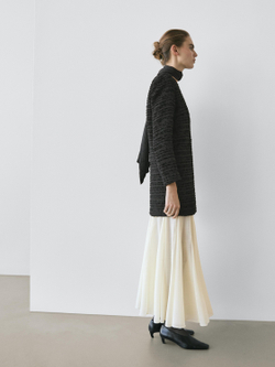 Massimo Dutti Укороченное платье с V-образным вырезом - STUDIO, черный