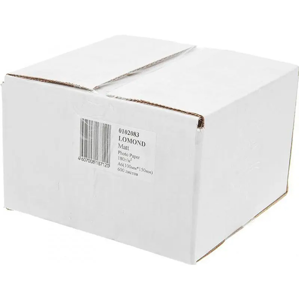 Фотобумага LOMOND Односторонняя Матовая, 180г/м2, A6 (10X15см) 600л. для струйной печати (технол.уп).