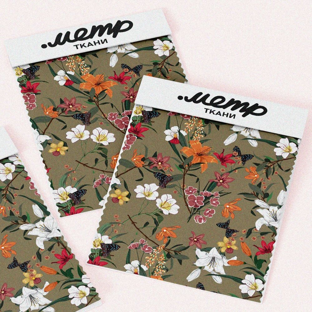 Ткань дюспо орнамент цветов