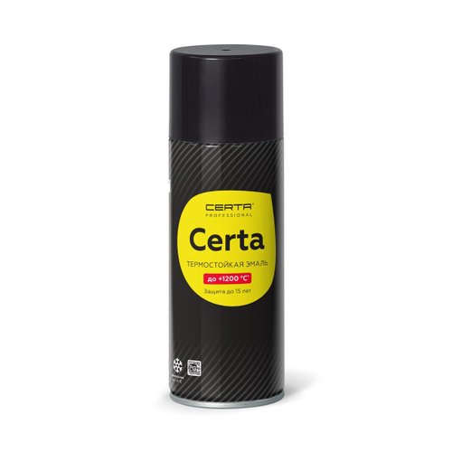 Эмаль-аэрозоль "Certa" термостойкая черная 520мл