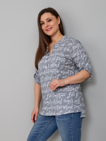 Блузка БЛ-131/сераярогожка-надписи