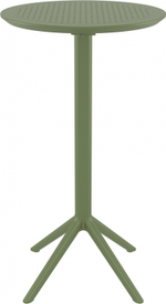 Стол пластиковый барный складной Siesta Contract Sky Folding Bar Table 60, оливковый