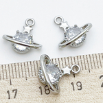 Подвеска Планета, цвет серебро, фианит, размер 13*13 мм, цена за 1 шт