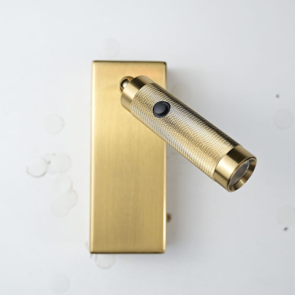 Бра Chelsom Wall Led Knurl Brass By Imperiumloft