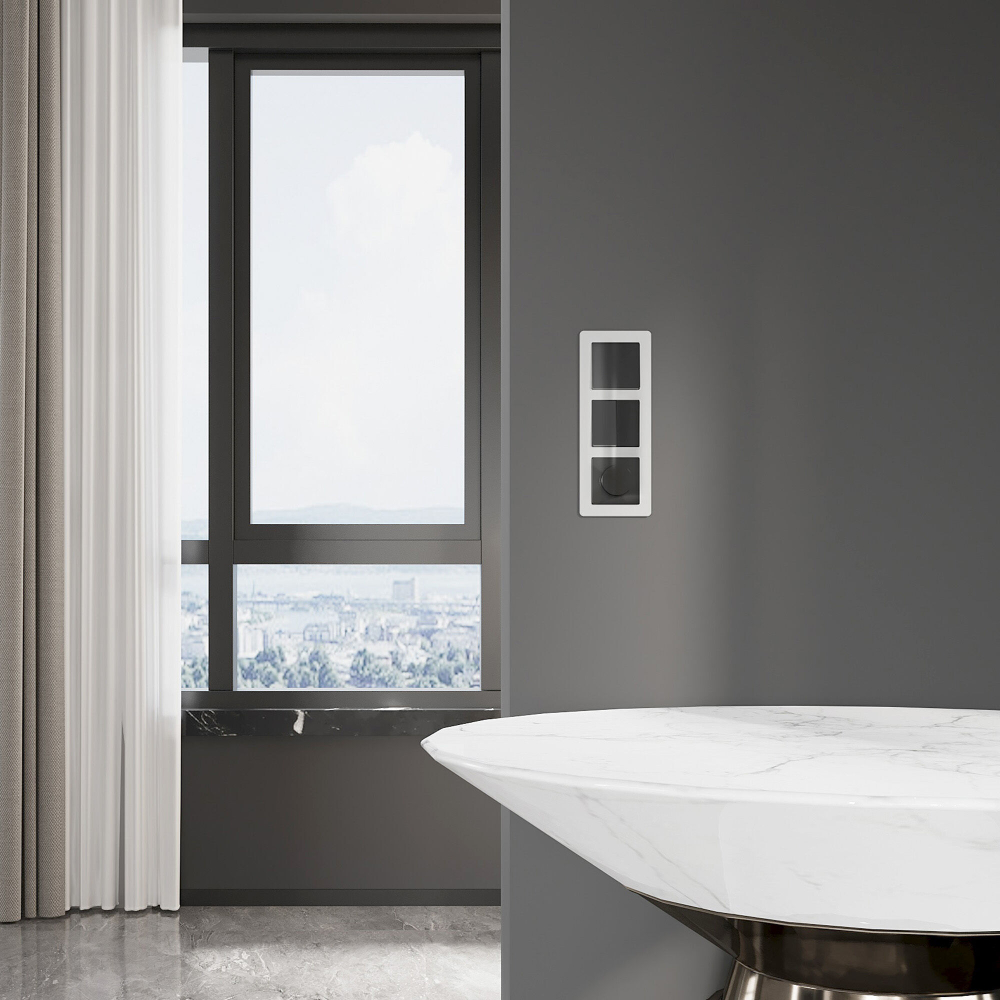 Выключатель одноклавишный (черный акрил)