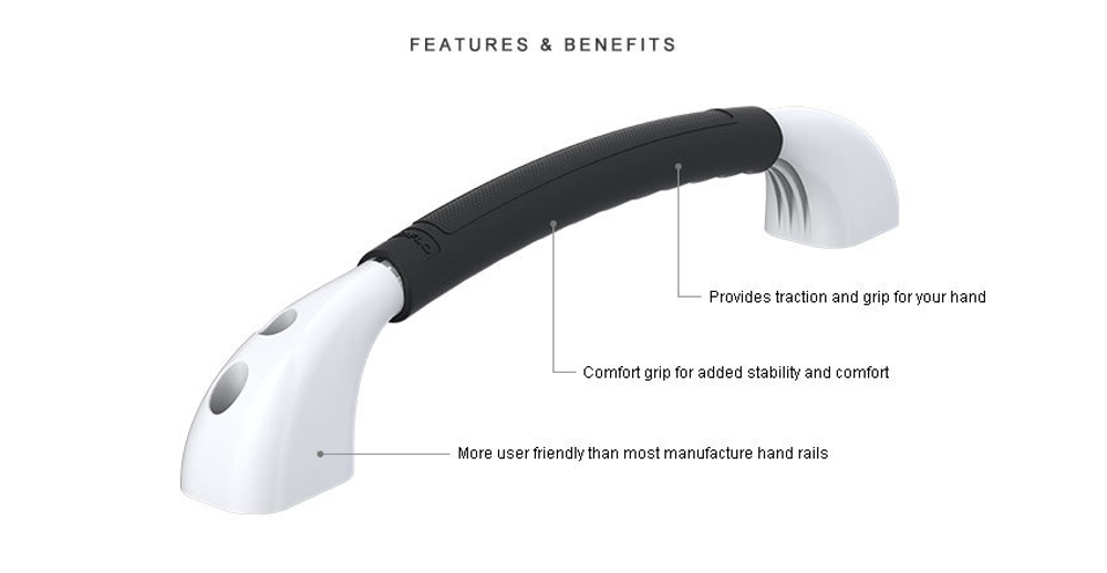 Ручка-поручень на борт SeaFlo Soft Touch (472mm x 51mm x 89mm)