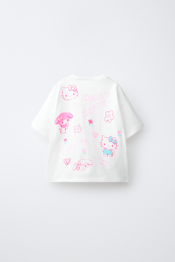 ZARA ФУТБОЛКА С ВЫШИВКОЙ HELLO KITTY ©, БЕЛЫЙ