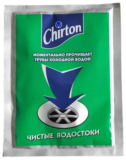 Chirton порошок для прочистки труб холодной водой, 0.06 кг