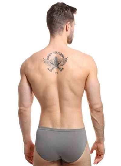 Хлопковые мужские трусы-слипы (Размер: S) (Цвет: серый)