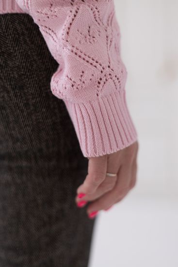 Джемпер А.Г., 50% хлопок, 50% акрил, цвет нежно-розовый