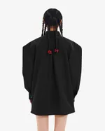 Рубашка Borozna c вышивкой ниточка черная