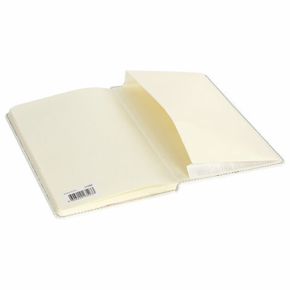 Блокнот в клетку с резинкой А5 (148x218 мм), 80 л., под кожу белый BRAUBERG "Office", 111029