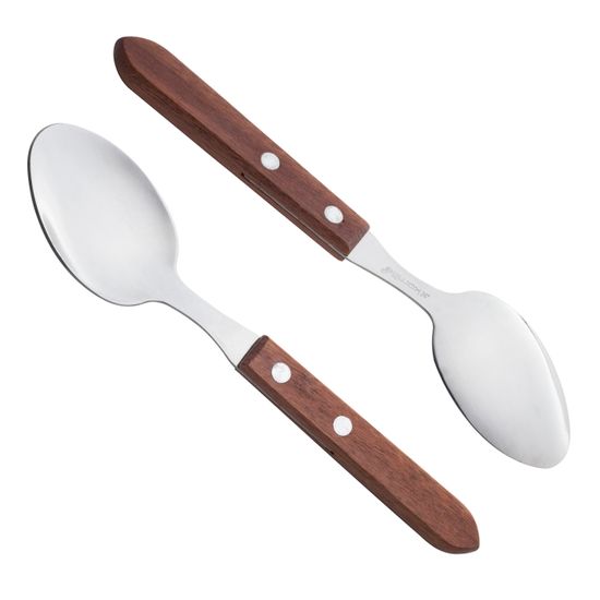 Набор столовых ложек 6 штук Kamille KM 5302 из нержавеющей стали с деревянными ручками