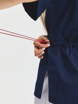 Топ с запахом медицинский женский Йошо, нэви хлопок